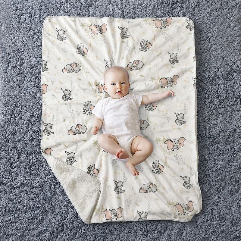 Disney Dumbo Sherpa Plush Baby Blanket, 30" x 40"