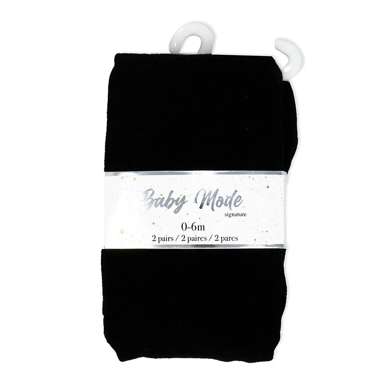 Baby Mode Signature Lot de 2 collants : noir et blanc