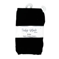 Baby Mode Signature Lot de 2 collants : noir et blanc