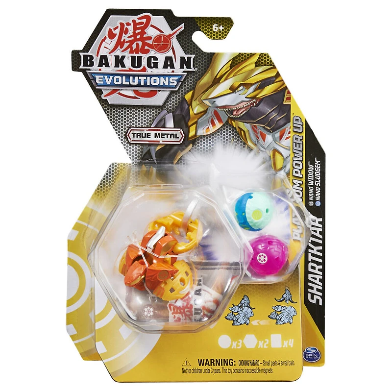 Bakugan Evolutions, Coffret Platinum Power Up Shartktar avec Nano Widow et Sludgem