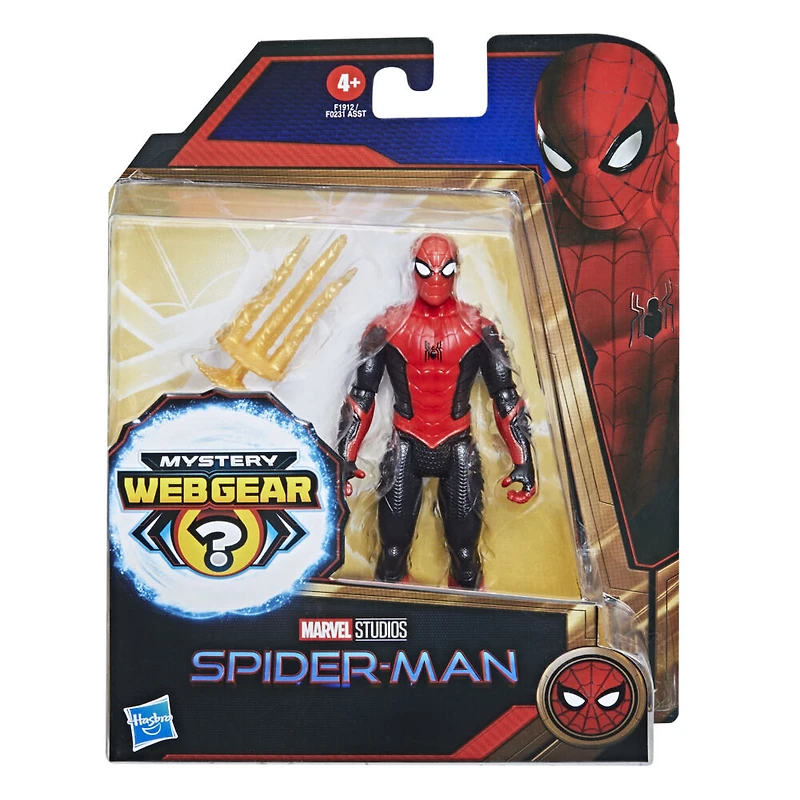 Marvel Spider-Man Mystery Web Gear, figurine Spider-Man rouge et noir