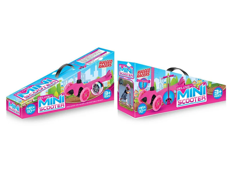 Trottinette Rugged Racer Mini Deluxe à 3 roues - Rose - Édition anglaise