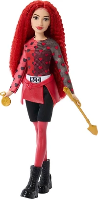 Disney Descendants: The Rise of Red Coffret poupée Red fille de la Reine de Coeur, avec le Livre de Sorcière Magique, un mélange pour fabriquer du slime et des surprises