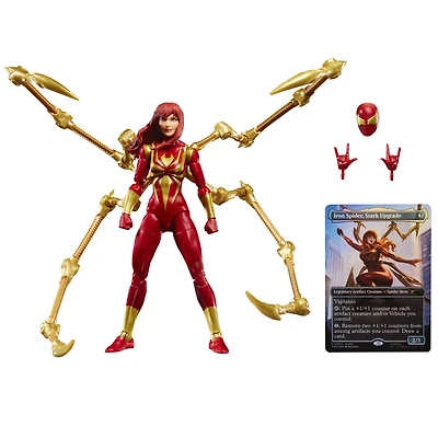 Marvel Legends Series Magic: The Gathering Mary Jane Watson (Iron Spider), Spider-Man Action Figure and Exclusive Foil Trading Card