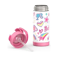 Bouteille isotherme en acier inoxydable FUNtainerMD avec paille, Barbie, 414ml