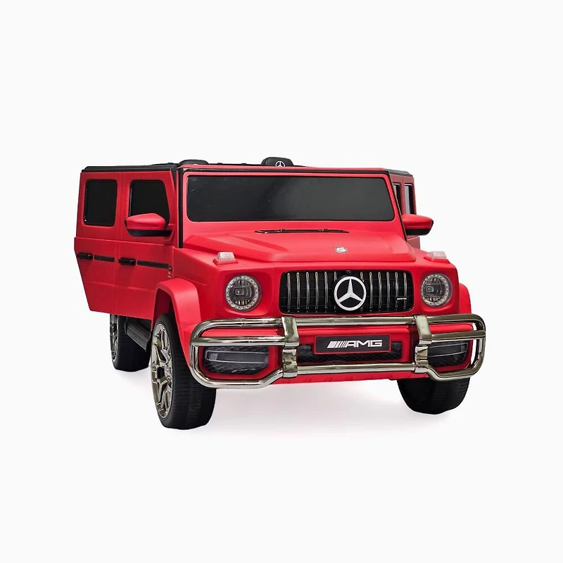 KIDSVIP Voiture 2 places à enfourcher Mercedes G Series 24V 4x4 Kids sous licence officielle avec roues en caoutchouc, musique, RC