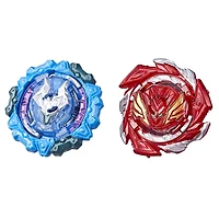 Beyblade Burst QuadDrive, Pack de 2 toupies de compétition Salvage Valtryek Rashad V7 et Gilded Nemesis N7