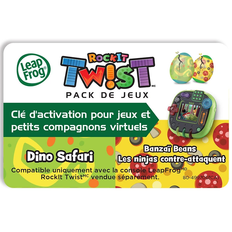 LeapFrog RockIt Twist - Pack de 2 jeux - Dino Safari et Banzaï Beans - Les ninjas contre-attaquent
