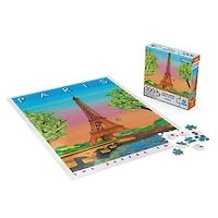 Puzzles Spin Master, Paris, Puzzle en BlueBoard de 300 pièces de la série Voyage représentant la tour Eiffel au coucher du soleil