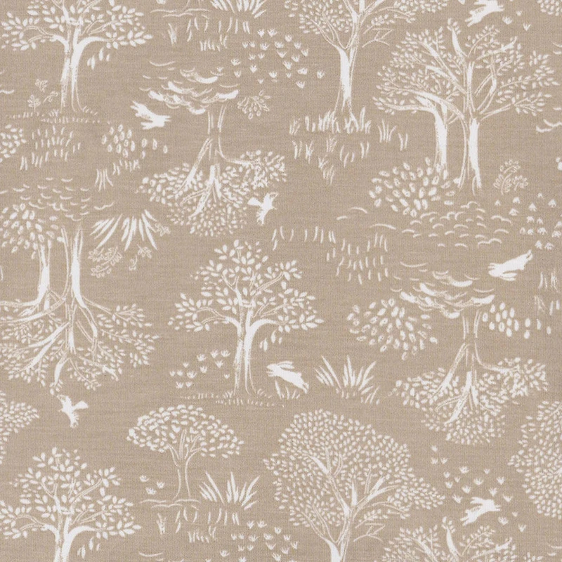 Just Born  - 2 piece Swaddle Blanket+Hat Ivory Tan Forest