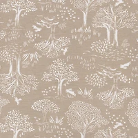 Just Born  - 2 piece Swaddle Blanket+Hat Ivory Tan Forest