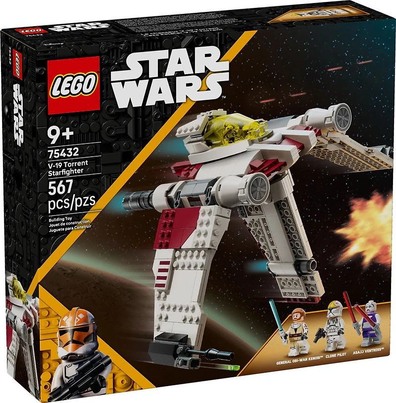 LEGO Star Wars : La Guerre des Clones Le Chasseur V-19 Torrent, Ensemble de Véhicules, Jouet de Construction pour Enfants 75432