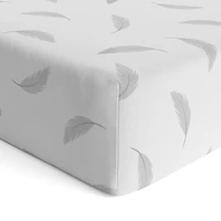 Kushies Flannel Crib Sheet - Grey Feather