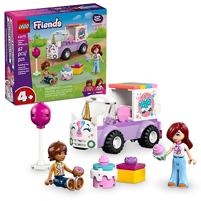LEGO Friends La Voiture de Livraison de Gâteaux Licorne - Ensemble de Construction avec 2 Minipoupées et un Gâteau - 42675
