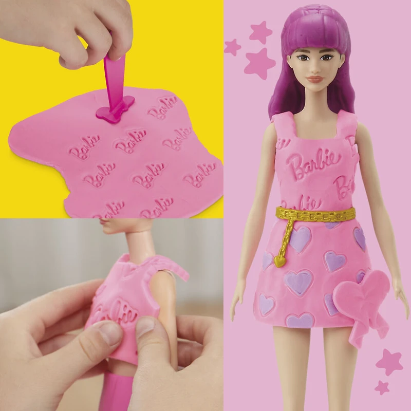 Play-Doh Barbie Coeurs et coiffure, coffret de pâte à modeler