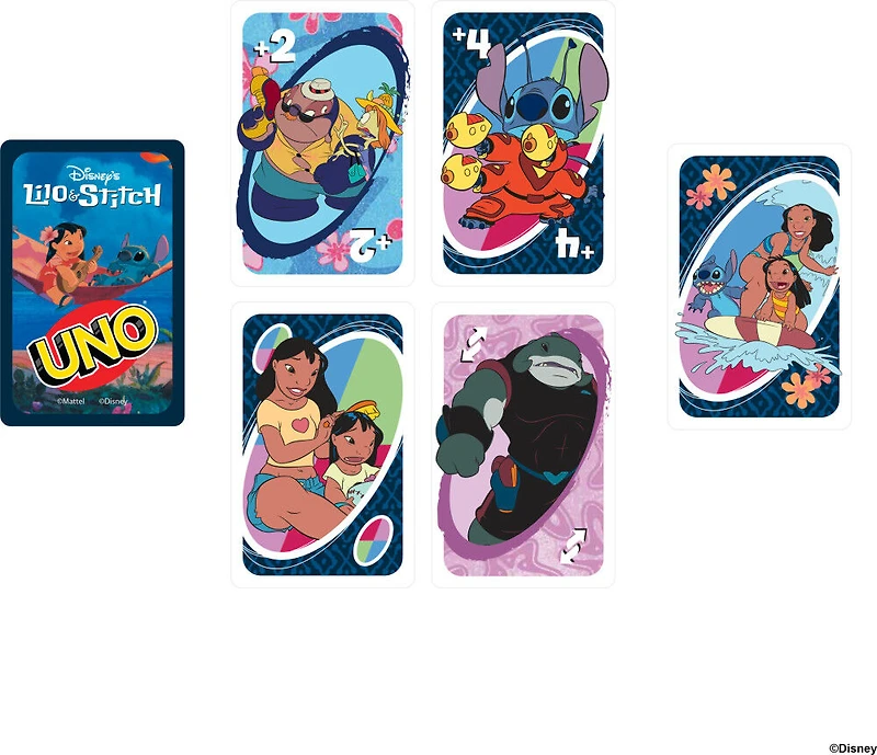 UNO Disney's Lilo and Stitch, jeu de cartes pour enfants, famille