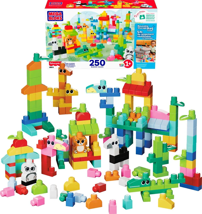 MEGA BLOKS Fisher Price-Jeu de construction Blocs Animaux (250pièces)