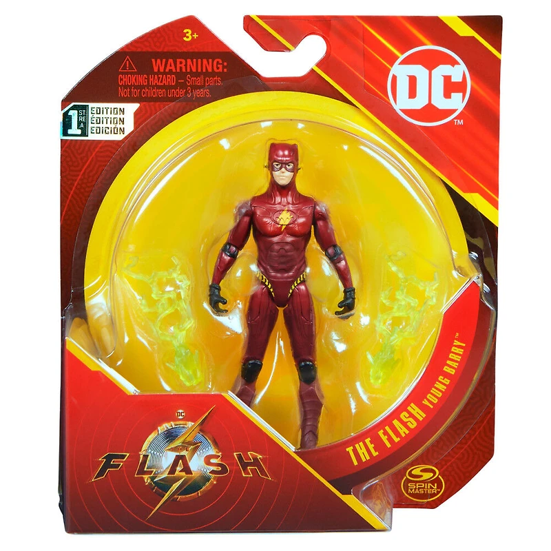 DC Comics, Figurine articulée The Flash Young Barry de 10 cm et 2 accessoires, objets à collectionner du film Flash