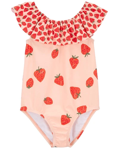 Maillot 1 pièce Carter’s à volants à motif de fraise