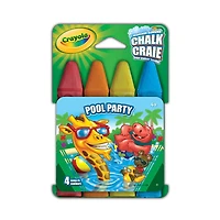 Crayola - Craies pour trottoir - Pool Party - 4 couleurs - Les couleurs varient