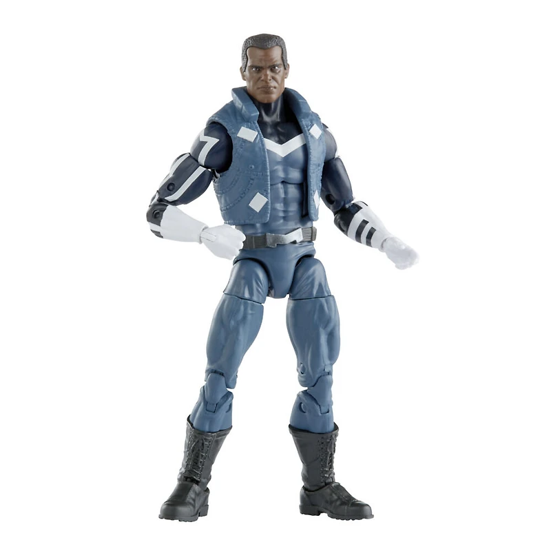 Marvel Legends Series, figurine de collection de 15 cm Blue Marvel en costume des Ultimates, 4 accessoires et 1 pièce Build-a-Figure
