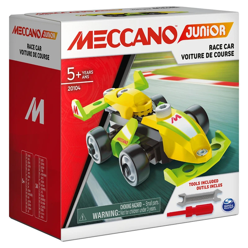 Meccano Junior, Kit de construction STEAM, Voiture de course
