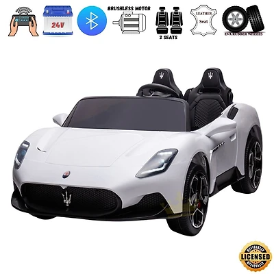 KidsVip 24V Maserati MC20 105W W/RC- White - English Edition