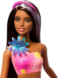 Barbie Flower Magic Mermaid Toy Doll with Surprise Blooming Flowers Feature & Pearl Headband Accessory