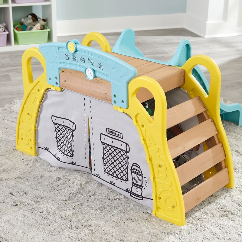 KidKraft - Module de camping et de glissade à escalader pour tout-petits avec tente-cachette<br>