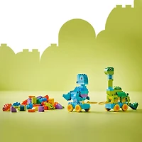 LEGO DUPLO Ma ville Les Dinosaures sur Roues 3en1, Jouet d'Apprentissage par le Jeu pour Tout-Petits avec 6 Figurines 10451