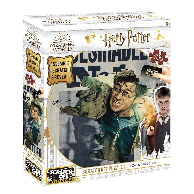 Prime3D Scratch Off Puzzle Reveal - Harry Potter Wanted - Casse-tête 500 pièces Harry Potter
