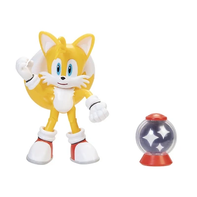  SONIC - Figures 4 pouces avec accessoires - Vague 1 - Tails moderne avec Boîte d'item invincible