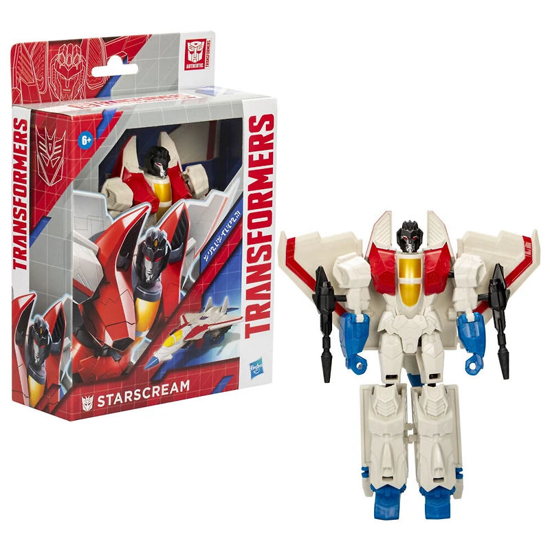 Transformers Authentics, figurine articulée Starscream de 17,5 cm, robot pour enfants, à partir de 6 ans