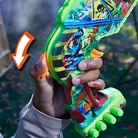 Nerf Zombie Driller Dart Blaster, 16 Nerf Elite Darts, Rotating 5 Dart Cylinder, Removable Scope, Outdoor Games