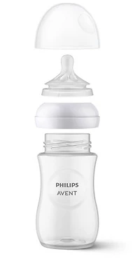 Biberon Philips Avent Natural avec tétine Natural Response, Transparent, 9 oz, 1 paquet