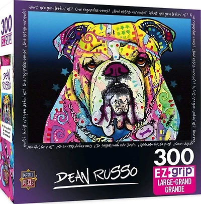 Masterpieces - EZ Grip: "Dean Russo What Are You Looking At? Colorful Dog" casse-tête  300  Piece
