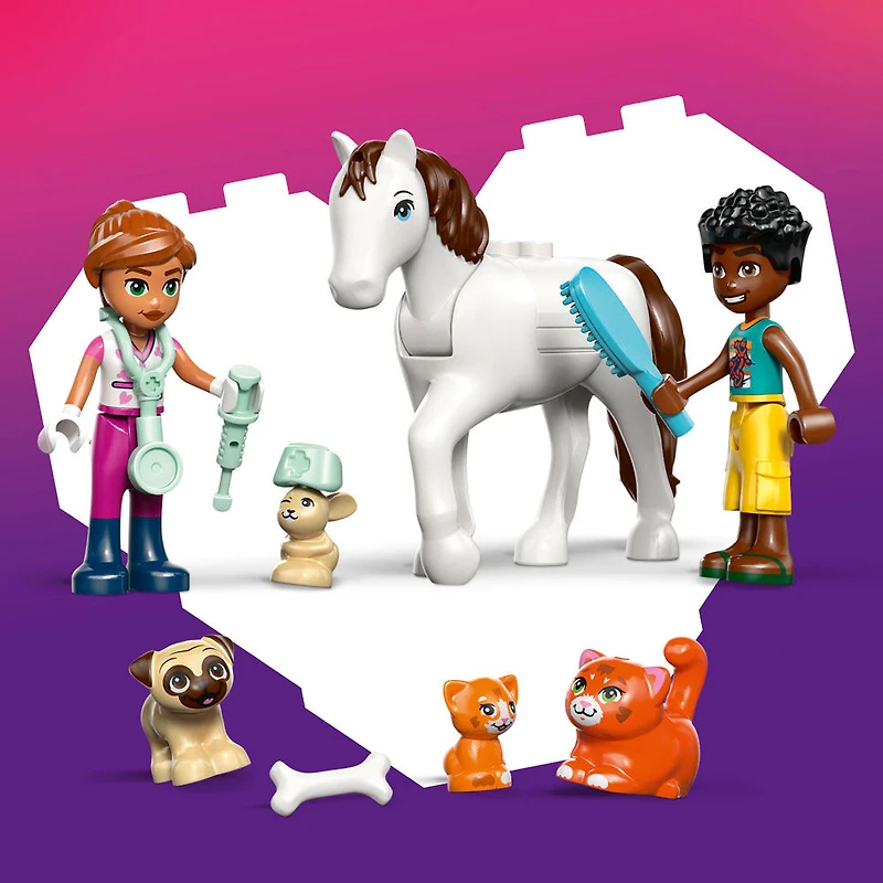 LEGO Friends La Clinique Vétérinaire des Animaux - 2 Minipoupées, un Chien, un Lapin, un Cheval, 2 Chats - 42696