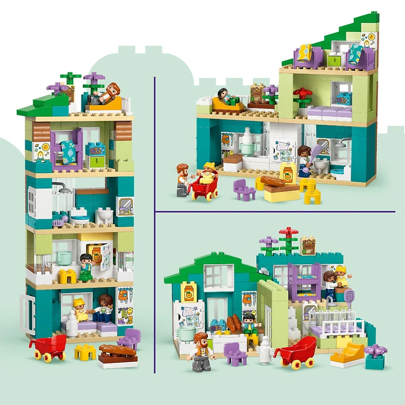 LEGO DUPLO Town 3 in 1 Modern Family House with Figures Building Toy for Toddlers, Ages 2+ - 10470