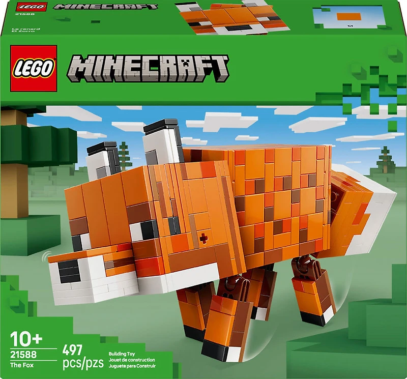 LEGO Minecraft Le Renard, Ensemble de Construction de Décoration de Jeu Vidéo, Jouet de Figurine d'Animal, Cadeau de Décoration de Jeu 21588