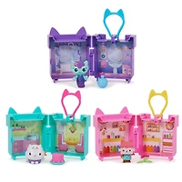 Gabby's Dollhouse, Mini Clip-On Playset with  Baby Box Cat Toy Figure and Dollhouse Accessories