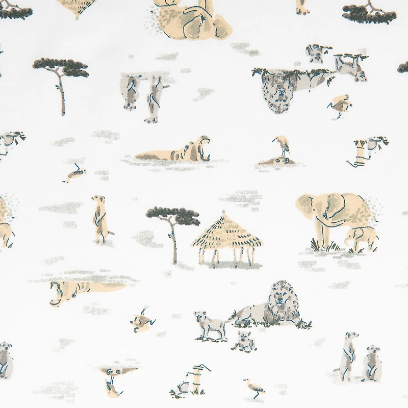 Perlimpinpin-Drap contour en coton-Safari