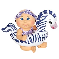 Poupée Bout d'chou Petit nouveau-né de luxe (Splash et flotte) - maillot zèbre, yeux bleus