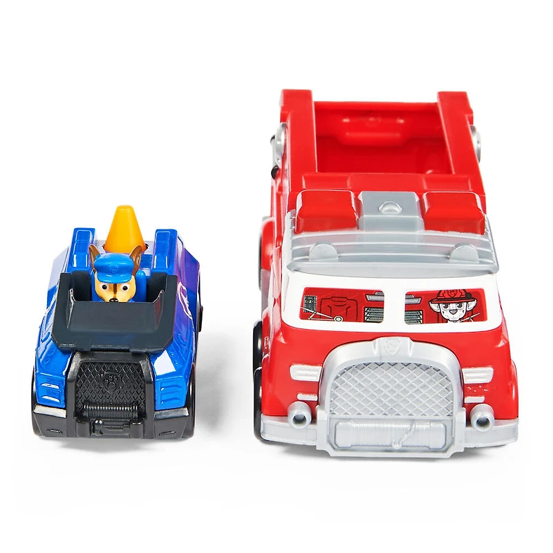 PAW Patrol, True Metal Firetruck Die-Cast Team Vehicle with 1:55 Scale Chase Toy Car