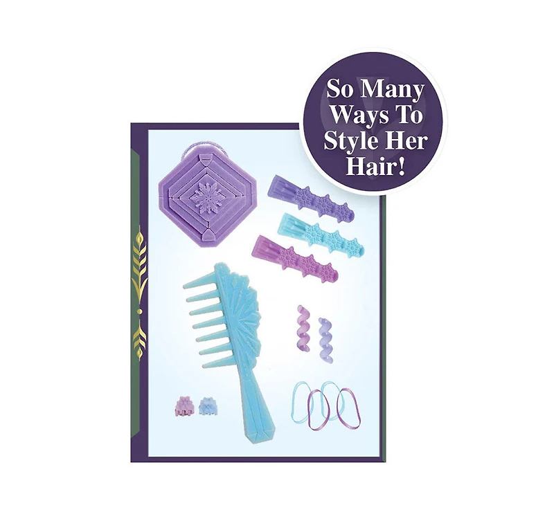 Tête de Coiffure d'Elsa de La Reine Des Neiges 2 Disney (14 éléments)