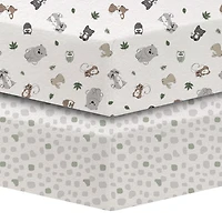 Lot de 2 draps en flanelle Koala Baby Woodland/Dots