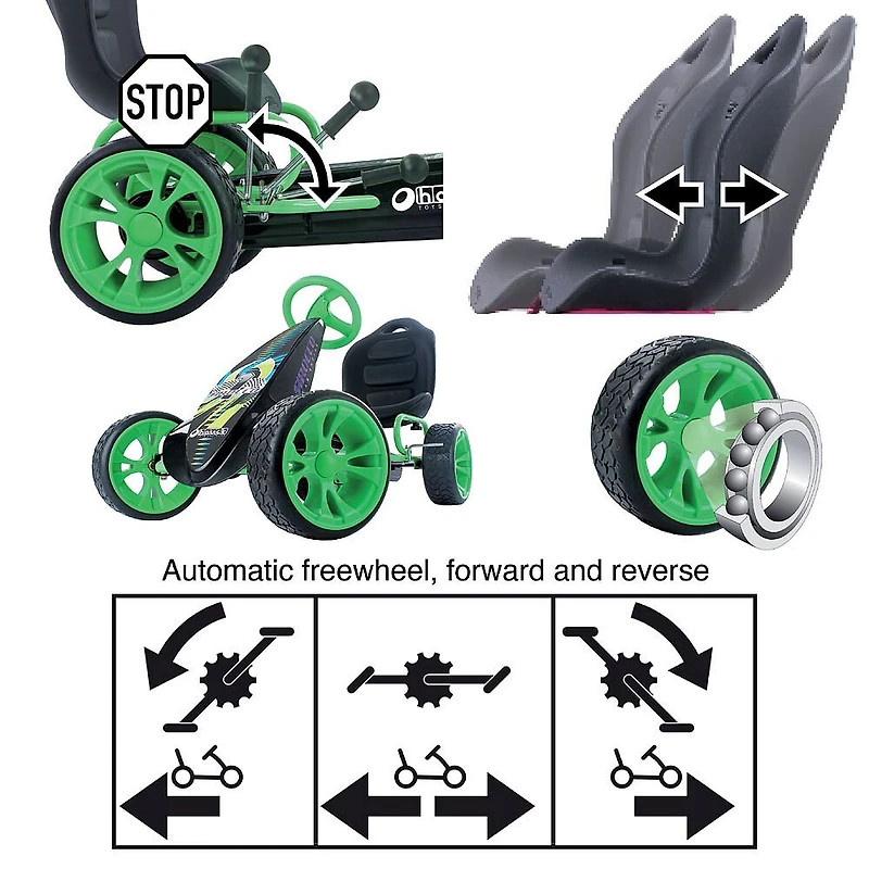 Kart à pédales Sirocco, vert