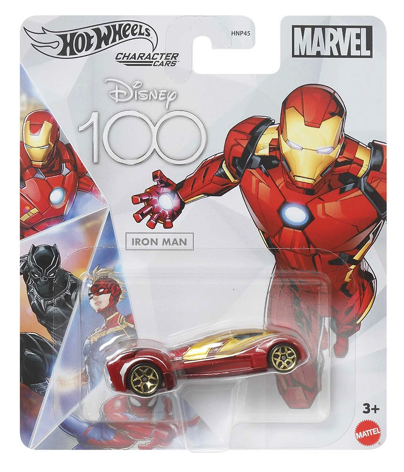 Hot Wheels Character Cars Disney 100 Marvel Iron Man 1:64 Véhicule de collection