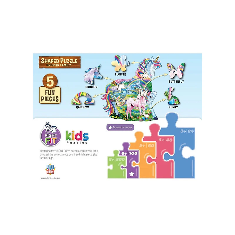 Masterpieces Puzzle Company Unicorn Family - 100 Piece Shaped Jigsaw Puzzle
