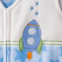 Halo SleepSack Wearable Blanket Applique Micro-Fleece - Blue Rocket Stars - Large