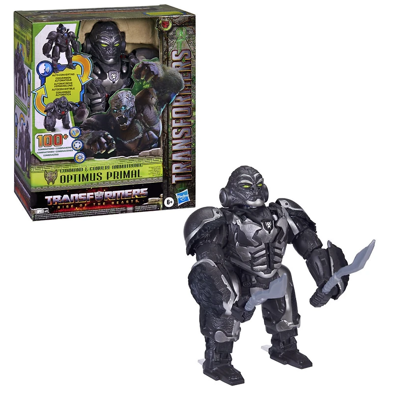 Transformers: Rise of the Beasts Command & Convert figurine animatronique Optimus Primal de 31,5 cm